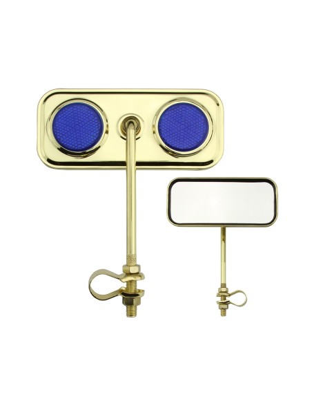 Rectangle Mirror Gold Blue Reflectors.